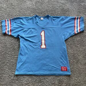 VTG Rawlings Houston‎ Oilers Warren Moon Jersey NFL Football Size XL Blue 80s